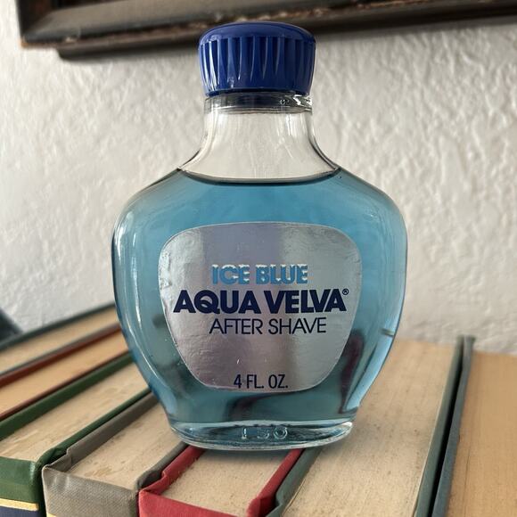 Vintage Aqua Velva After Shave Ice Blue Cooling 4 Oz Glass Bottle - Picture 4 of 6